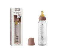 BIBS Baby Glass Bottle. Anti-Colic. Round Natural Rubber Latex Nipple. Supports Natural Breastfeeding, 225 ml, Woodchuck