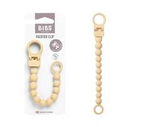 BIBS Beaded Dummy Clip, Fits All BIBS Dummies, Pale Butter | Dummy Chain Holder | Fits All BIBS Dummies | Secure One-Handed Attachment | No More Dropped Dummies