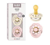 BIBS Boheme Dummy, 0-6 Months, 2-Pack, Round Teat, Ivory/Blossom