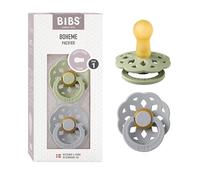 BIBS Boheme Dummy, 0-6 Months, 2-Pack, Round Teat, Sage/Cloud