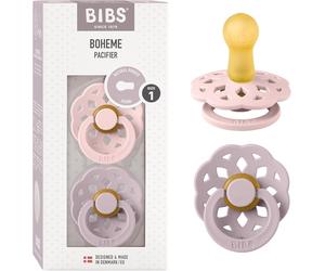 BIBS Boheme Soother 2-Pack. BPA Free. Round Nipple, Natural Rubber Latex, Made