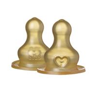 BIBS Bottle Nipple 2-Pack. Anti-Colic. Extra Nipples for Baby Glass Bottle. Round Natural Rubber Latex Nipple., Medium Flow, Bottle Nipples 2-Pack