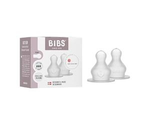 BIBS Bottle Teat 2-Pack. Anti-Colic. Extra Teats for BIBS Baby Bottles. Round Teat. - Silicone, Fast Flow