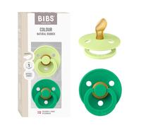 BIBS Colour Anatomical Dummies 2-Pack, BPA Free Dummy Pacifier, Orthodontic Nipple. Natural Rubber Latex, Made in Denmark, Size 1 (0-6 Months), Matcha/Cactus