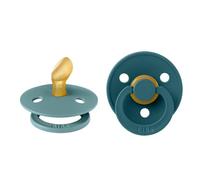 BIBS Colour Dummy, 0-6 Months, 2-Pack, Island Sea/Forest Lake | Anatomical Natural Rubber Teat | Size 1 | BPA-Free | Made in Denmark | High Teat Acceptance | Airflow Holes
