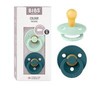 BIBS Colour Dummy, 0-6 Months, 2-Pack, Round Teat, Nordic Mint/Forest Lake