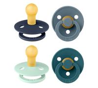 BIBS Colour Dummy, 0-6 Months, 4-Pack, Round Teat, Baby Boy Colours