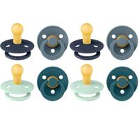 BIBS Colour Dummy, 0-6 Months, 8-Pack, Round Teat, Baby Boy Colours