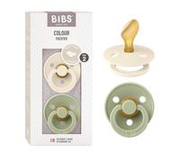 BIBS Colour Dummy, 6-18 Months, 2-Pack, Anatomical Teat, Ivory/Sage