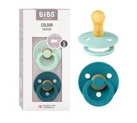BIBS Colour Dummy, 6-18 Months, 2-Pack, Round Teat, Nordic Mint/Forest Lake