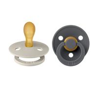 BIBS Colour Dummy, 6-18 Months, 2-Pack, Symmetrical Teat, Sand/Iron