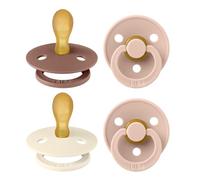 BIBS Colour Dummy, 6-18 Months, 4-Pack, Symmetrical Teat, Blush Mix
