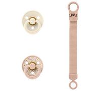 BIBS Colour Pacifier & Loop Clip Gift Set Latex Size 1 Blush