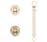 BIBS Colour Pacifier & Loop Clip Gift Set Latex Size 1 Ivory