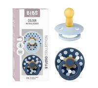 BIBS Colour Polka Dots Dummy, 6-18 Months, 2-Pack, Baby Blue/Steel Blue