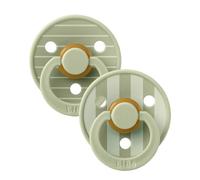 BIBS Colour Studio Soother 2-Pack, BPA Free Dummy Pacifier, Round Nipple. Natural Rubber Latex, Made in Denmark, Size 2 (6-18 Months), Pin Sage