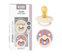 BIBS Pacifier Studio Colour Pin Latex Size 2 Ivory Hush Mix 2 pcs