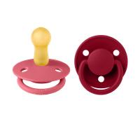 BIBS De Lux 2 PACK Latex Size 2 Coral/Ruby 2 pcs