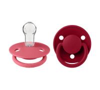 BIBS De Lux 2 PACK Silicone Onesize Coral/Ruby 2 pcs