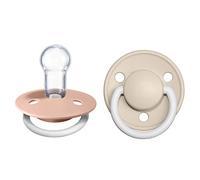 BIBS De Lux Glow Dummy, 0+ Months, 2-Pack, Round Teat, Blush/Vanilla