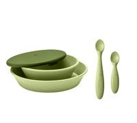 BIBS Dinner Set + Spoon Set Sage 3 pcs + 2 pcs
