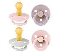 BIBS Dummies Colour 4-Pack, BPA Free Dummy Pacifier, Round Nipple Soothers, Natural Rubber Latex, Made in Denmark. 6-18 Months (Pack of 4), Haze Mix