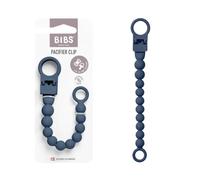 BIBS Dummy Clip Beaded, Steel Blue | Dummy Chain Holder | Fits All BIBS Dummies | Secure One-Handed Attachment | No More Dropped Dummies