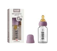 BIBS Glass Baby Bottle, 110 ml, 1-Pack, Latex Teat, Mauve