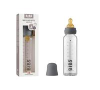BIBS Glass Baby Bottle, 225 ml, 1-Pack, Latex Teat, Iron