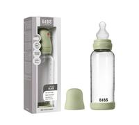 BIBS Glass Baby Bottle Silicone Medium Flow Sage 240 ml
