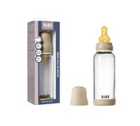BIBS Glow Glass Baby Bottle, 240 ml, 1-Pack, Vanilla Glow | Anti-Colic | Silicone Teat | Medium Flow | Supports Breastfeeding | Made in Denmark | Familiar BIBS Teat