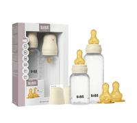 BIBS Baby Bottle Grow & Flow Starter Kit Natural Rubber Latex - Anti-Colic, BPA-Free, Round Nipple, Slow/Medium/Fast Flow, Lightweight & Easy to Clean, Suitable for Newborns 0+ Years - Ivory