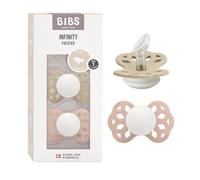 BIBS Infinity Glow Dummy, 0-6 Months, 2-Pack, Anatomical, Vanilla/Blush