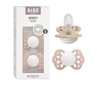 BIBS Infinity Glow Dummy, 6-18 Months, 2-Pack, Symmetrical, Vanilla/Blush