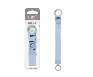 BIBS Loop Pacifier Clip - Sleek, Secure One-Handed Operation, Fits All BIBS and Most Brands, Machine Washable, Slim Profile for Comfort, Ages 0+ - Dusty Blue