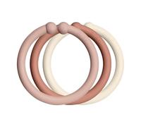 BIBS Loops 12-Pack Baby Links, BPA Free, Food Safe Polypropylene, Blush/Woodchuck/Ivory