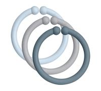 BIBS Loops 12-Pack Baby Links, BPA Free, Food Safe Polypropylene, Cloud/Baby Blue/Petrol