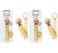 BIBS Paci Braid Dummy Chain Organic Cotton Danish Design, One Size (0-36 Months), Pale Butter/Ivory (Pack of 2)