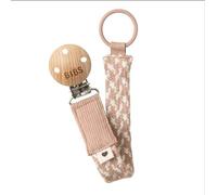 BIBS Paci Braid. Soother chain 100% organic cotton. Designed in Denmark, One size (0-36 months), Blush/Ivory
