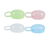 Bibs Pacifier Box 5pcs PP Storage Case with Carry Loop | Universal Fit Random Color for Soother and Pacifier, Protective Travel Home Use, Easy to Clean PP Material