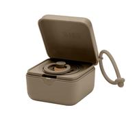BIBS Pacifier Box with Strap. Soother Holder and Steriliser case. 100% BPA Free Food-Grade Material. Made in Denmark. Dark Oak