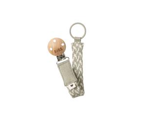 BIBS Pacifier Clip Braided - Sand & Ivory