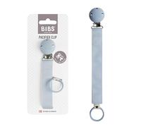 BIBS Pacifier Clip Ribbon - Secure Your Baby's Pacifier with Durable Polyester Webbing and Nickel-Free Metal Clip - Compatible with All BIBS Pacifiers - Dusty Blue