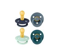BIBS Pacifier Colour 4 PACK Latex Size 1 Baby Boy BUNDLE, Blue Blue