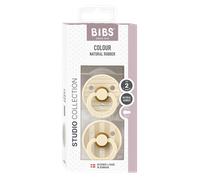 BIBS Pacifier Studio Colour Pin Latex Size 2 Ivory Vanilla Mix 2 pcs