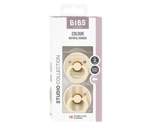 BIBS Pacifier Studio Colour Pin Latex Size 2 Ivory Vanilla Mix 2 pcs