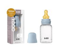 BIBS Plastic Baby Bottle, 150 ml, 1-Pack, Baby Blue | Anti-Colic | Natural Rubber Latex Teat | Slow Flow | BPA-Free Plastic | Breastfeeding Support | Made in Denmark