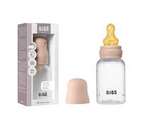 BIBS Plastic Baby Bottle, 150 ml, 1-Pack, Natural Rubber Latex Teat, Blush