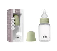 BIBS Plastic Baby Bottle, 150 ml, 1-Pack, Sage | Anti-Colic | Silicone Teat | Slow Flow | BPA-Free Plastic | Supports Breastfeeding | Made in Denmark | Familiar BIBS Teat