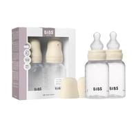 BIBS Plastic Baby Bottle, 150 ml, 2-Pack, Ivory | Anti-Colic | Silicone Teat | Slow Flow | BPA-Free Plastic | Supports Breastfeeding | Made in Denmark | Familiar BIBS Teat